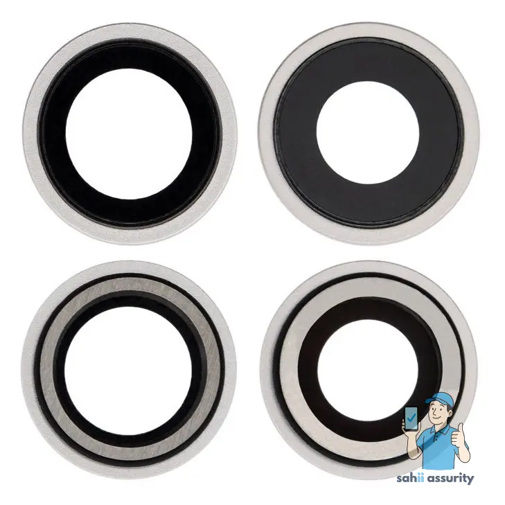 Camera Lens Glass with Frame for Apple iPhone 12 White